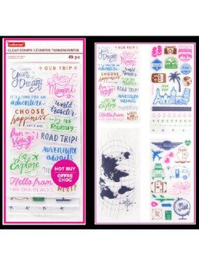 Travel Road Trip Europe Vacation 49 Pc Clear Stamp Set Craft Smart Scrapbooking